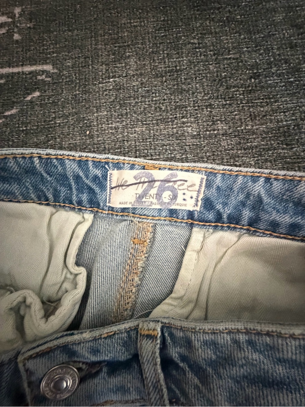 Free People Patchwork Flare Jeans in Red and Blue - Picture 3 of 4